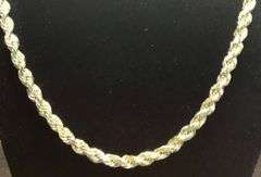 FASHIONABLE AND TRENDY 14K SUNNY YELLOW GOLD ROPE CHAIN