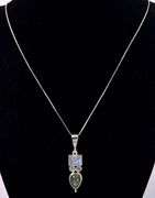 Moonstone and Labradorite Pendant Necklace In Sterling Silver