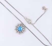 David Yurman Blue Topaz Starburst Necklace