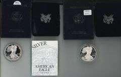 2 Better Date Proof $1 American Silver Eagles: 1995 & 1996 in Box/COA