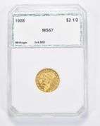 MS67 1908 $2.50 Indian Head Gold Quarter Eagle - Graded PCI