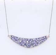 925 Sterling Silver Tanzanite Pendant on Italian Box Chain Necklace