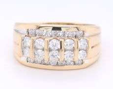 Majestic Yellow Gold 1.50ctw Gent's Diamond Band
