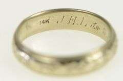 14K White Gold 4.8mm 1940's Ornate Blossom Wedding Band Ring