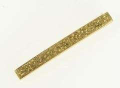 14K Yellow Gold Engraved Scroll Flower Ornate Squared Bar Pin/Brooch