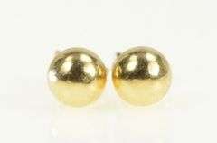 14K Yellow Gold 5.7mm Simple Classic Ball Round Stud Earrings