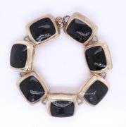 Vintage 925 Sterling Silver Mexico Black onyx Bracelet