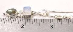 Moonstone and Labradorite Pendant Necklace In Sterling Silver