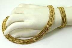 Elegant Wide Woven Arrow Link 14K Set