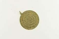 14K Yellow Gold Abstract Hieroglyphic Symbol Spiral Charm/Pendant