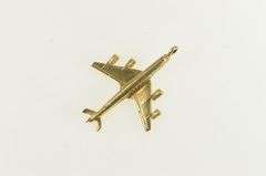 14K Yellow Gold 3D Airplane Plane Jet Airliner Travel Charm/Pendant