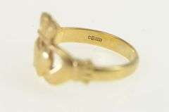 14K Yellow Gold Claddagh Celtic Loyalty Symbol Irish Ring