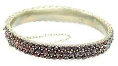 Beautiful Antique Bohemian Garnet Bangle Bracelet