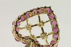 10K Yellow Gold Natural Ruby Diamond Heart Lattice Love Charm/Pendant