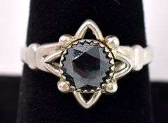 Black Gem Ring In Sterling Silver