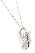 1.00ctw Diamond Plumeria Flower Pendant Necklace in 14K