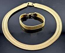 Elegant Wide Woven Arrow Link 14K Set