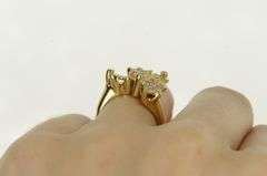 14K Yellow Gold Diamond Ornate Floral Cluster Statement Ring