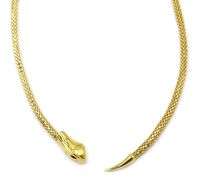 Polished Italian Snake Head Woven Necklace in 14K