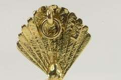 14K Yellow Gold 3D Fantail Perched Animal Bird Watcher Charm/Pendant