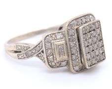 Group Lot of 3 Vintage 925 Sterling Silver Diamond Rings