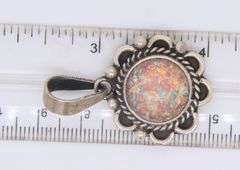 Vintage 925 Sterling Silver Mexico Signed Gemstone Pendant