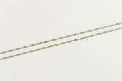 14K White Gold 1.0mm Rolling Chain Vintage Simple Link Necklace