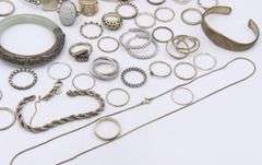 Group Lot of Vintage 925 Sterling Silver Jewelry