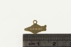 14K Yellow Gold Hawaii State Shape Cut Out Map Souvenir Charm/Pendant