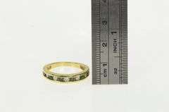 14K Yellow Gold Diamond Emerald Vintage Wedding Band Ring