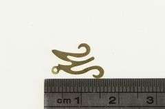 14K Yellow Gold W M Cursive Letter Monogram Name Initial Charm/Pendant