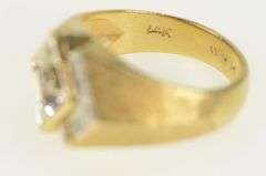 14K Yellow Gold Squared Diamond Vintage Geometric Statement Ring