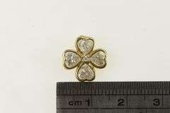 14K Yellow Gold Heart CZ Clover Cluster Diamond Accent Pendant