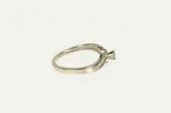 10K White Gold Vintage Classic Diamond Promise Bypass Ring