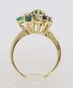 Emerald, Sapphire, and Diamond Cocktail ring in 18k Yellow Gold