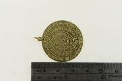 14K Yellow Gold Abstract Hieroglyphic Symbol Spiral Charm/Pendant