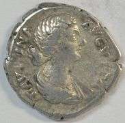 Faustina Jr (wife of Marcus Aurelius) Roman Silver Denarius, 161 AD