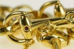 18K Yellow Gold Roberto Coin Stirrup Link Designer Chain Necklace