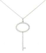 0.50ctw Diamond Key Pendant Necklace in 18K White Gold