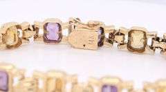 Powerful Yellow Gold 11ctw Amethyst and Citrine Bracelet