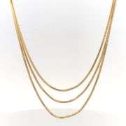14K Yellow Gold 1.4mm Classic Link Snake Chain Vintage Necklace
