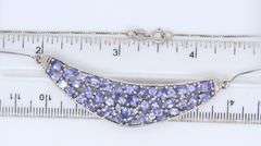 925 Sterling Silver Tanzanite Pendant on Italian Box Chain Necklace