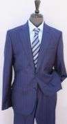 Stylish Striped Slim Fit Suit, Made in Italy