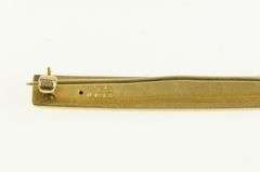 14K Yellow Gold Engraved Scroll Flower Ornate Squared Bar Pin/Brooch