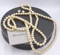 2 Set of Majorica Pearl Necklace and Stud Earrings