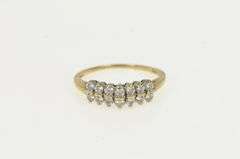 10K Yellow Gold Classic Squared Vintage Statement CZ Band Ring