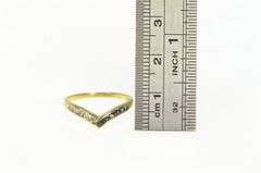 18K Yellow Gold Chevron Sapphire Diamond Vintage Band Ring