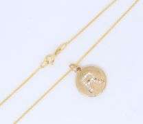 Fantastic Yellow Gold Diamond Accent R Pendant on Chain