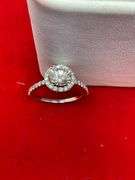 CERTIFIED BRAND NEW 14K WHITE GOLD AND LAB GRWON DIAMOND ENGAGEMENT RING