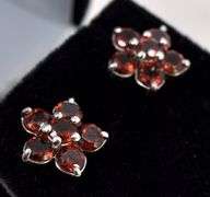 Flower Stud Earrings In Sterling Silver